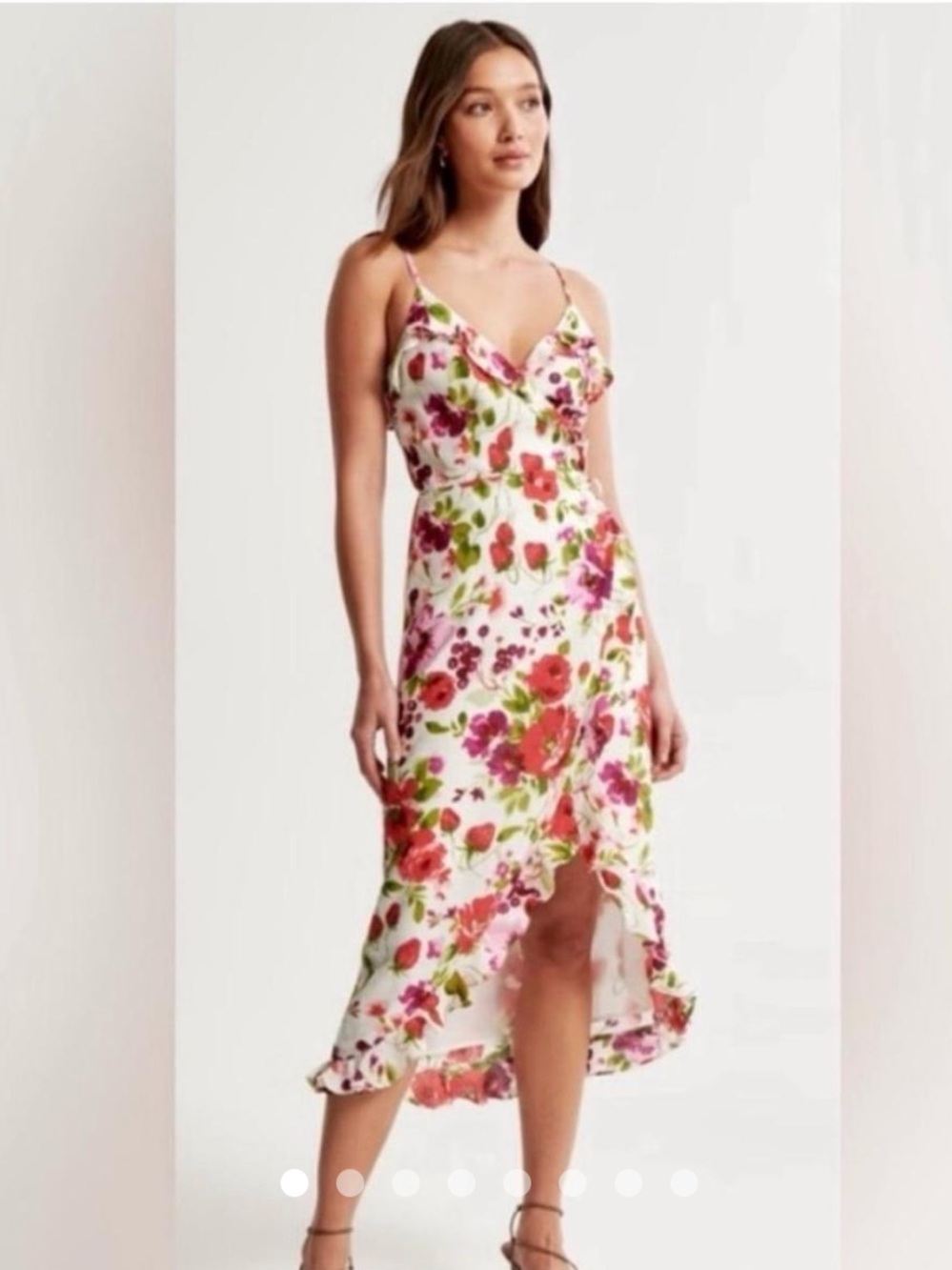 Abercrombie & Fitch White Floral wrap dress